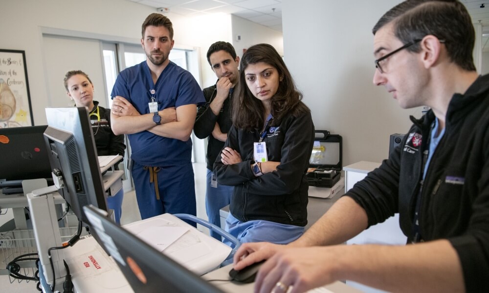 Fellows join the attending physician on rounds Fellows join the attending physician on rounds
